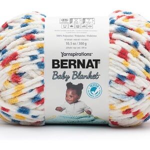 Set of 2 skeins - Bernat Baby Blanket Yarn - Primary Dot